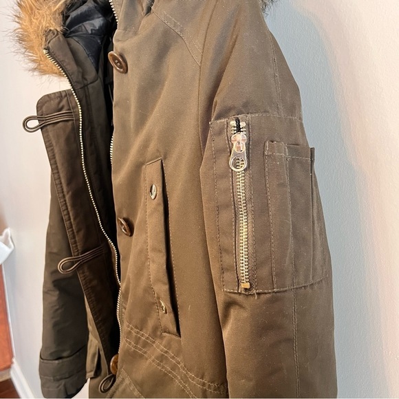 Point Zero Women’s Fur Hood Knee Length Parka Small - Picture 6 of 9